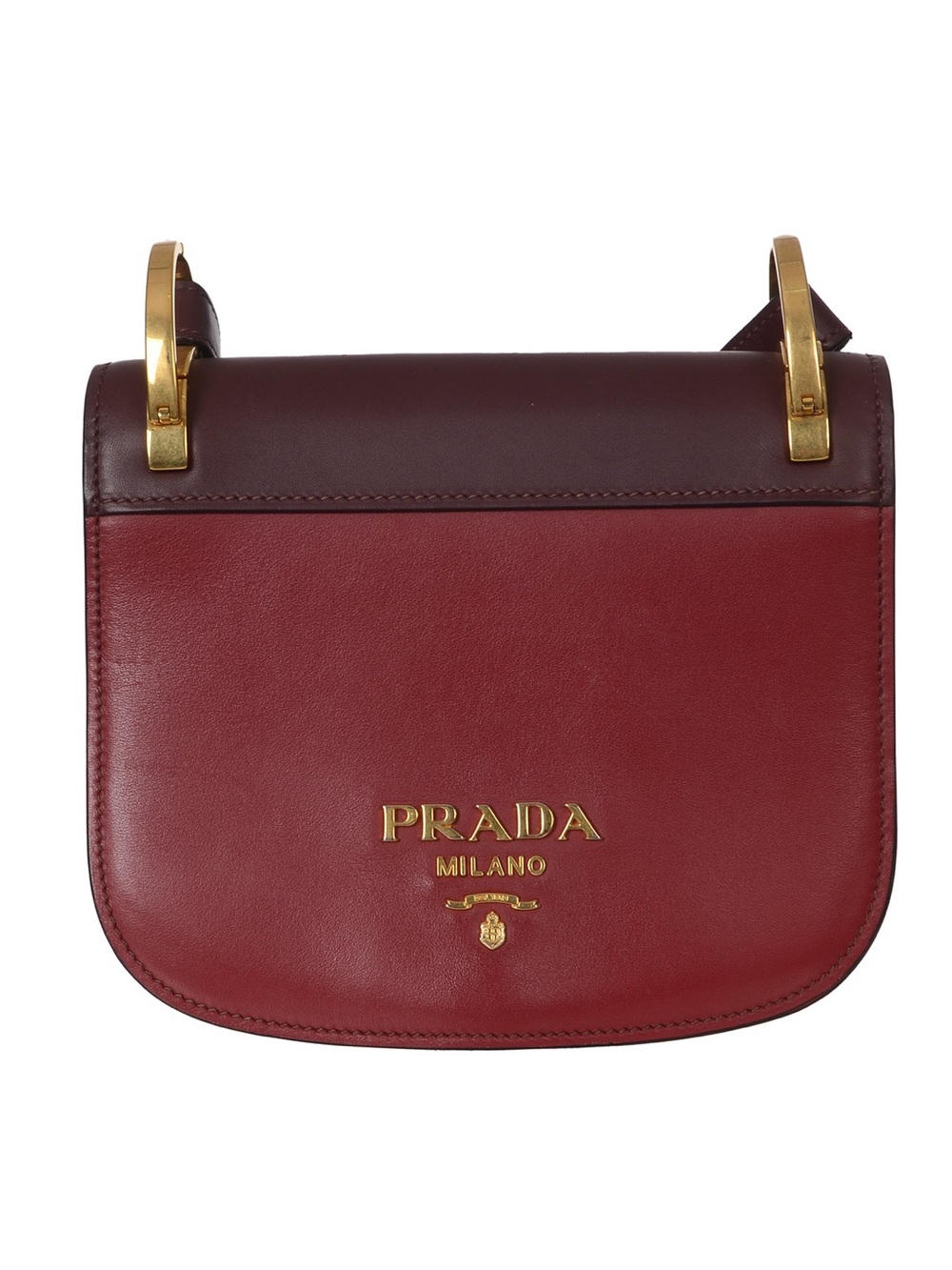 ♥️Prada Small Pionniere Two-Tone Burgundy and Dark Wine Leather Handbag ♥️